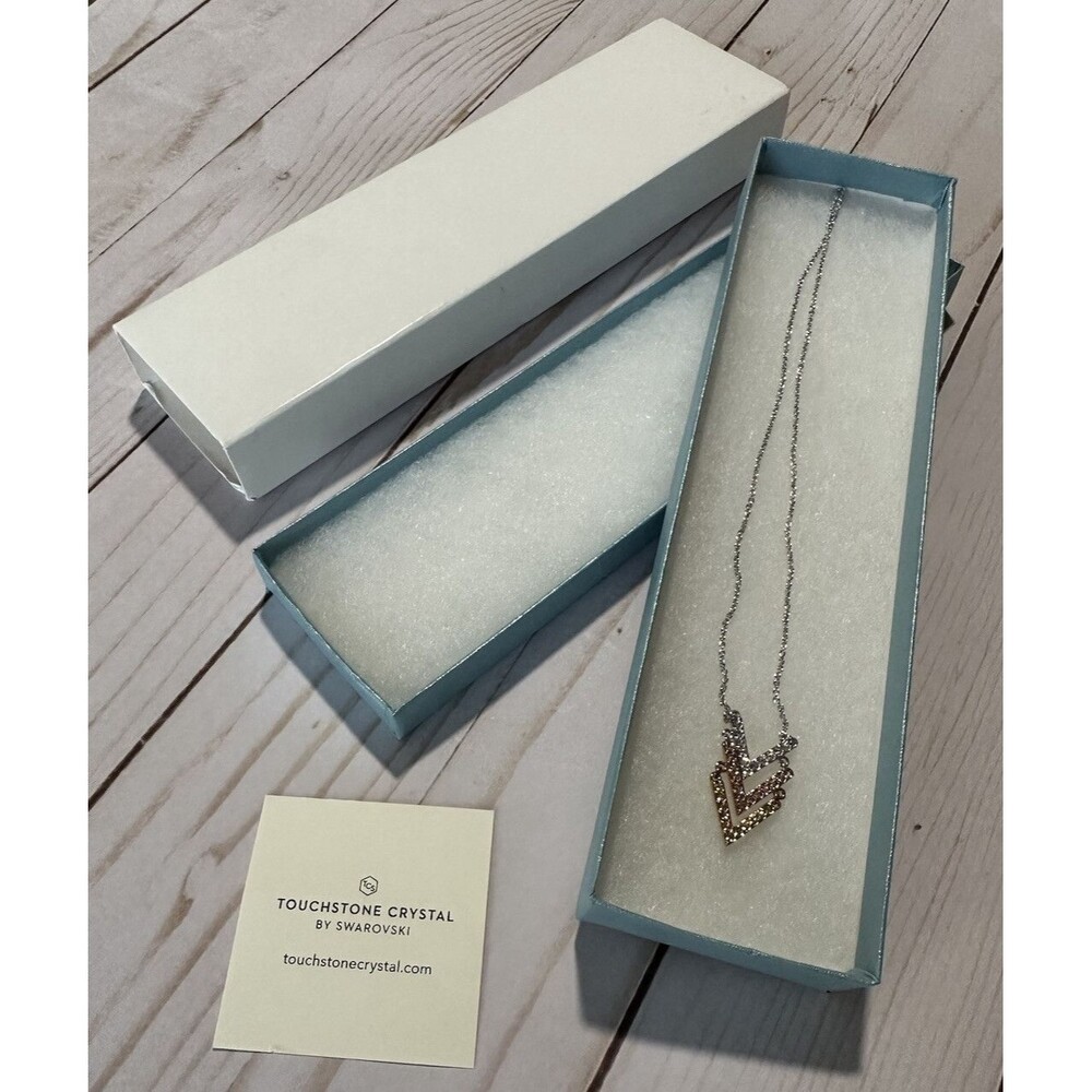 Triple V Three Arrows Necklace Touchstone Crystal by Swarovski The Lucky Few NEW